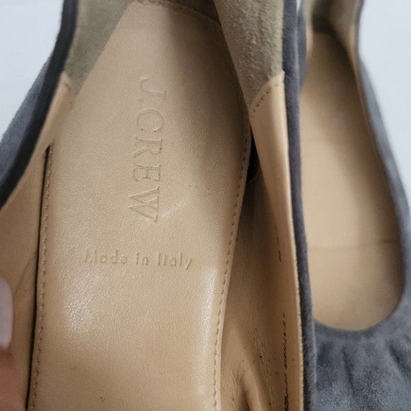 J. Crew gray suede flats ballet sz 8 - Picture 2 of 4